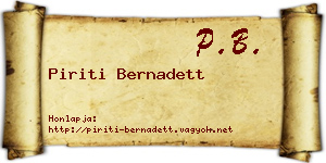 Piriti Bernadett névjegykártya