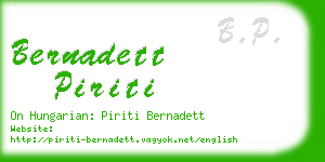 bernadett piriti business card